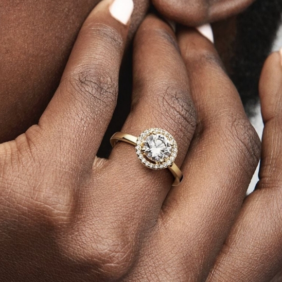 Pandora Sparkling Round Halo Ring 161234C01-60 - Picture 5 of 7